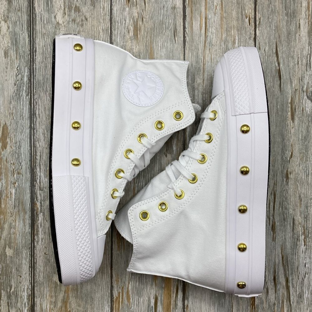 Converse Chuck Taylor All Star Lift Platform Star Studded Sneakers Shoes Size 8 - Picture 2 of 16